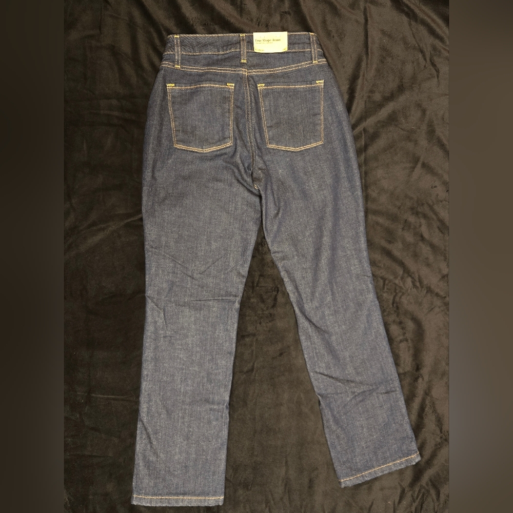 L.L Bean True Shape Fleece Lined Denim Jeans Womens Size 2P - Picture 2 of 9